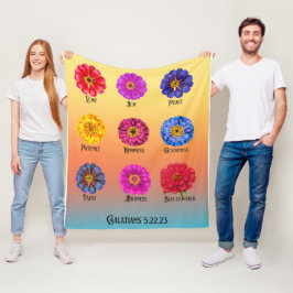 Frukt av anden Med Zinnias  Fleecefilt