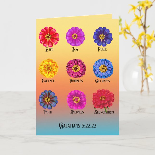 Frukt av anden Med Zinnias  Kort (Gul blomma)