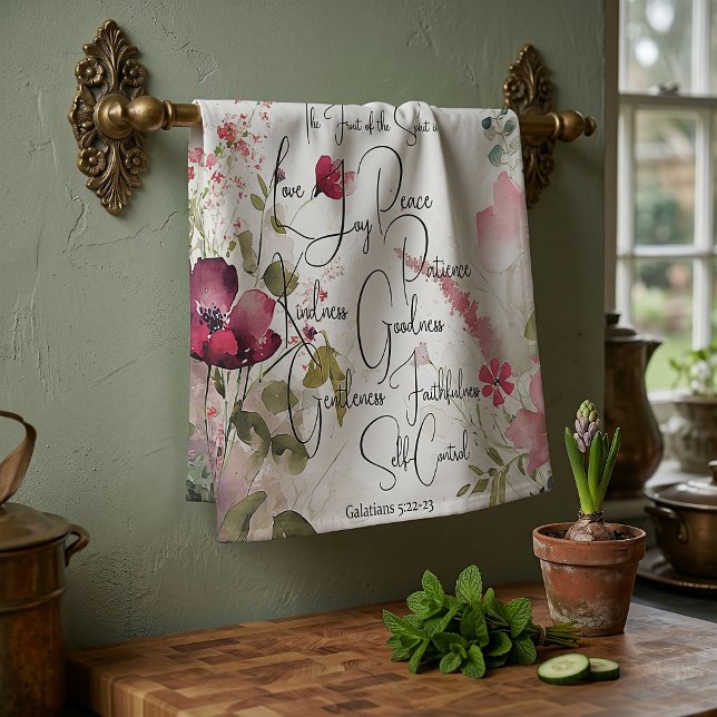 Frukt av Anden rosa blommig Kökshandduk (Skapare uppladdad)