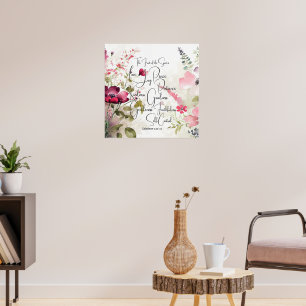 Frukt av anden rosa blommig poster
