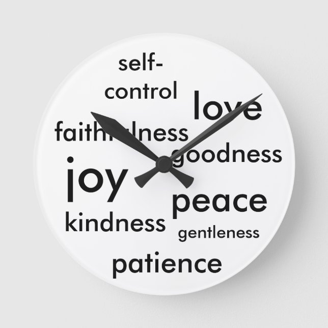 Frukt av anden tar tid på rund klocka (Framsida)