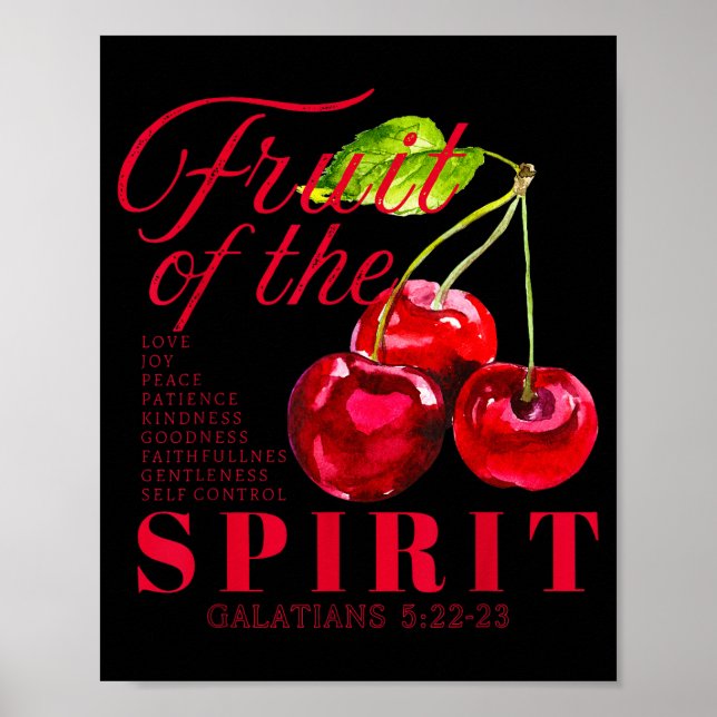 Frukt av Andens kristna religiösa bibelvers Poster (Framsidan)