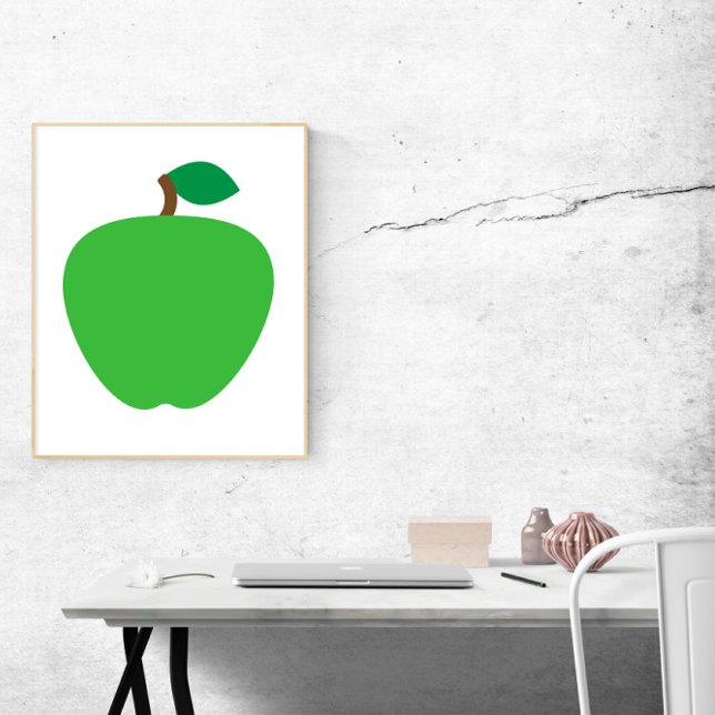 Frukt av äppelGrönt Poster (A poster of a green apple)