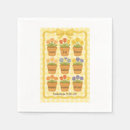 Frukt av blomkrukor av gult av spritdrycker pappersservett