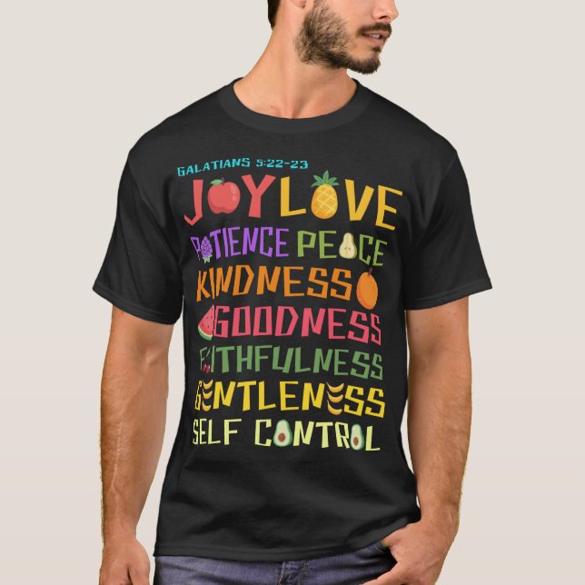 Frukt av den kristna bibelns anda t shirt (Framsida)