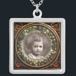 FRUKT AV FLORENTINA-RENAISSANCE,FOTOMMALLAT Ruby Silverpläterat Halsband<br><div class="desc">Elegant, klassisk, vibrerande Renaissance bra konst, mästerverk från Bottega della Robbia ( Florens - Italien ) på ljusbrun, gult, grönt, blått, färg.</div>