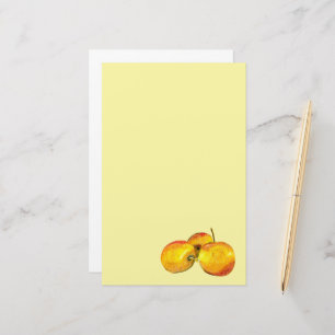 Frukt av gult av vattenfärgad frukt brevpapper