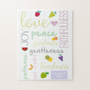 Frukt av Heligan Spirit Christian Bible Verse Pussel