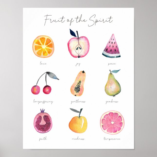 Frukt av Spirit Wall Art | Christian Decor Poster (Framsidan)