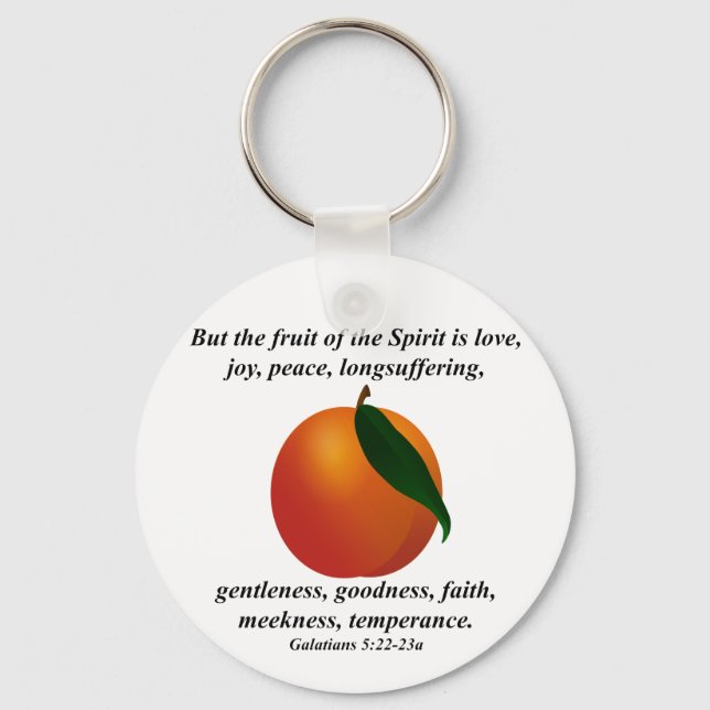Frukt av spritpersiko/Apricot bible Verse Nyckelring (Framsida)