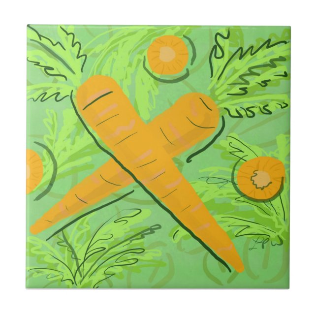 Frukt belägger med tegel: Morötter Kakelplatta (Framsidan)