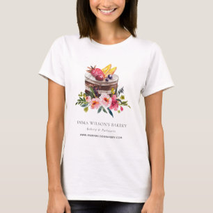 FRUKT BLOMMIGT CAKE PATISSERIE CUPCAKE BAKERY CHEF T SHIRT