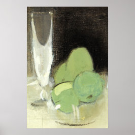 Frukt Bowl Champagne Glass Fortsättningsmålning Poster