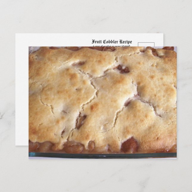 Frukt Cobbler Recept Postkort Vykort (Fram/baksida)