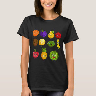 Frukt Collage Fruit Vegetables T Shirt