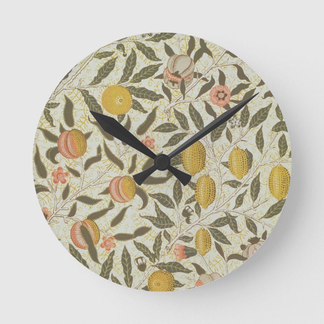 Frukt- eller Pomegranatetapetdesign Rund Klocka (Framsida)