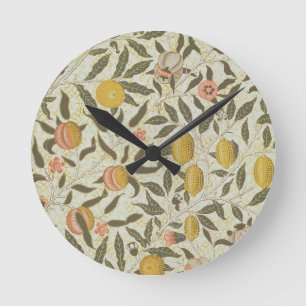 Frukt- eller Pomegranatetapetdesign Rund Klocka