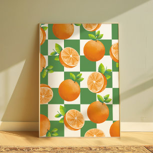 Frukt Estetisk Orange Rutig Väggkonst