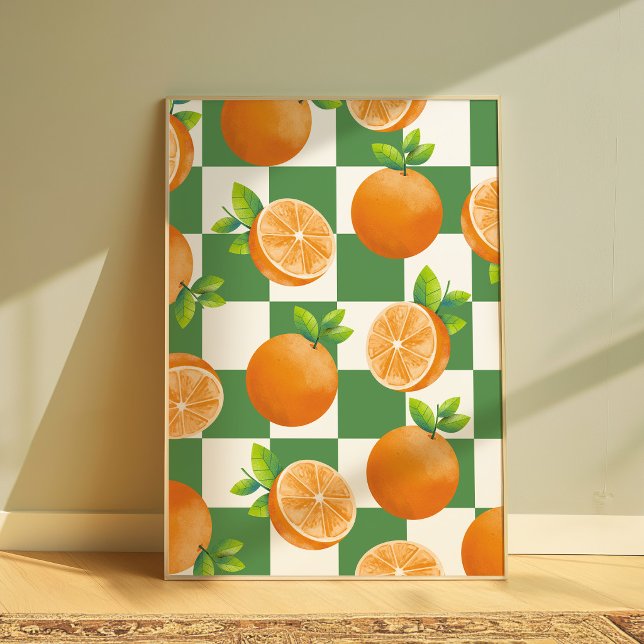 Frukt Estetisk Orange Rutig Väggkonst (Skapare uppladdad)