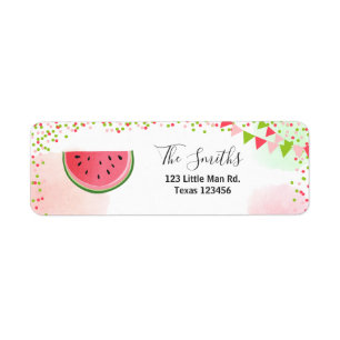 Frukt för party för melon för returadress etikett
