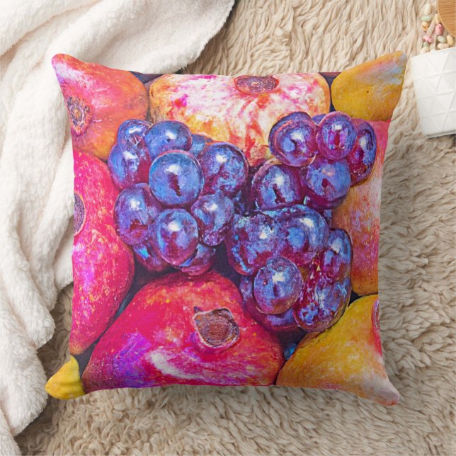 Frukt, fortfarande livskonst kudde (Filt)