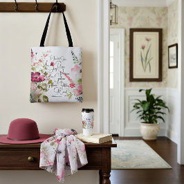 Frukt från blommigten för rosa av spritdrycker tygkasse