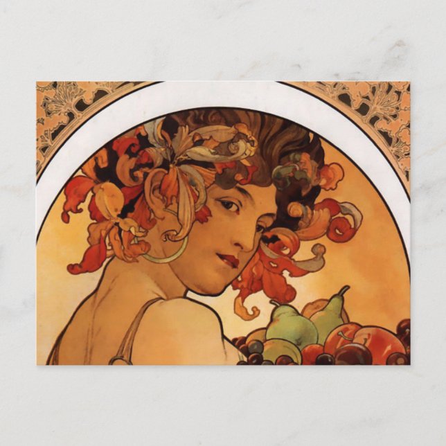 "Frukt" från vykortet Alphonse Mucha Vykort (Framsida)