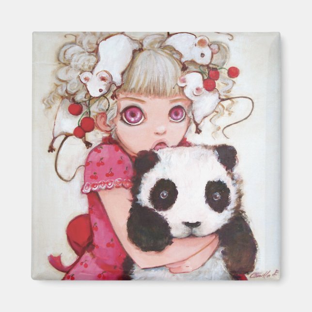 Frukt Fuzz Square Magnet (Framsidan)