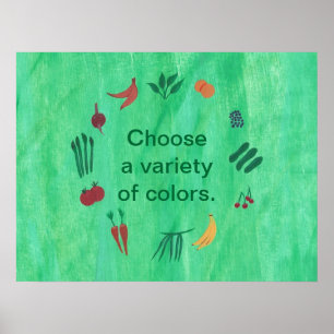 Frukt Grönsaker Välj En Variation Av Färger Affisc Poster