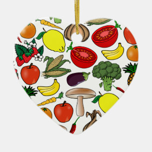 Frukt- & grönsakprydnaden, skräddarsy julgransprydnad keramik