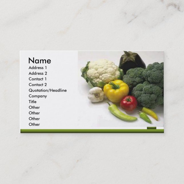 frukt- & grönsakvisitkort visitkort (Framsida)