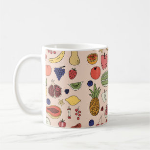 Frukt hand plockade mönster kaffemugg