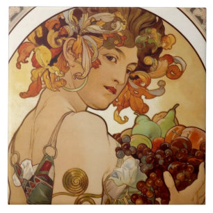 Frukt - Hösten 1897 Kakelplatta