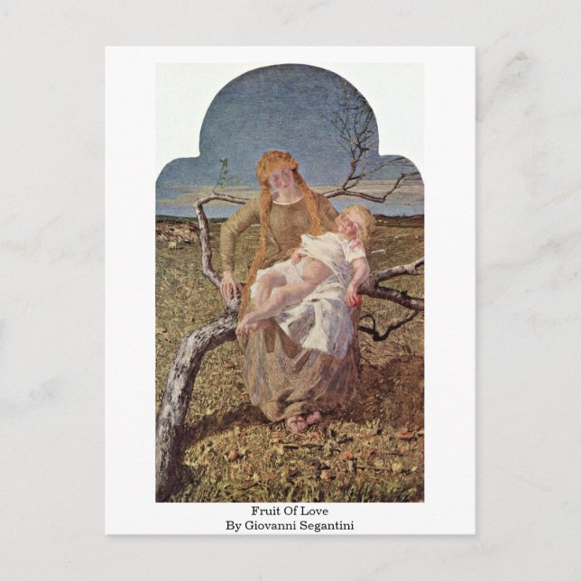 Frukt Kärlek av Giovanni Segantini Vykort (Framsida)