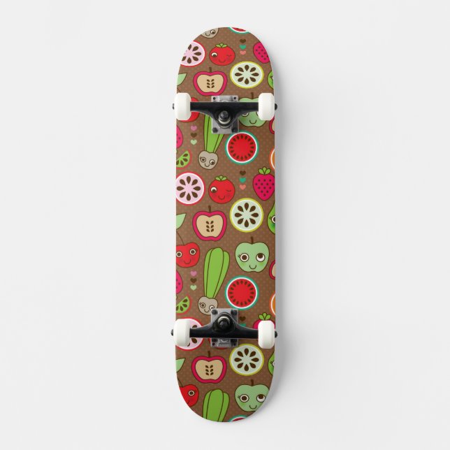 Frukt kök mönster skateboard bräda 20,5 cm (Framsida)