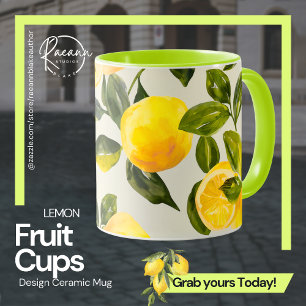 Frukt Kopp - Lemon Design Ceramic Mugg