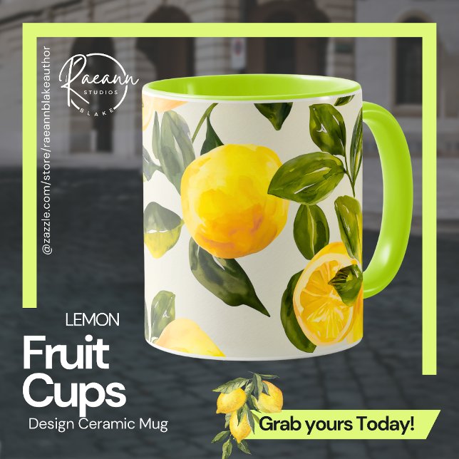 Frukt Kopp - Lemon Design Ceramic Mugg (Skapare uppladdad)