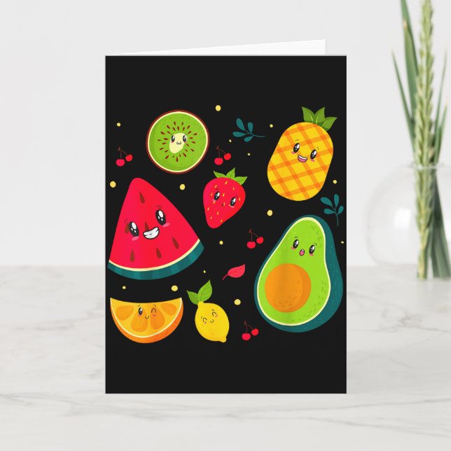 Frukt Kostym Söt Te Fruktsallad Män Kvinnor Kupong Kort (Framsida)