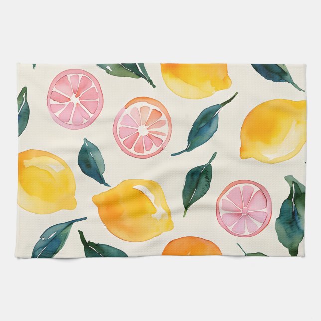 Frukt Lemon Löv Farmhouse Decor Kitchen Towel Kökshandduk (Horisontell)