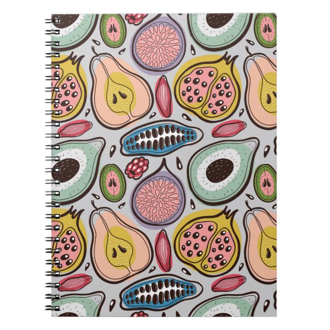 Frukt Medley: Vibrant Seamless Mönster Anteckningsbok (Framsidan)