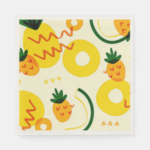 Frukt mönster: Ananas, orange och citron Pappersservett