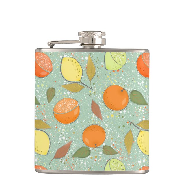 Frukt mönster med citroner, orangar fickplunta (Framsidan)