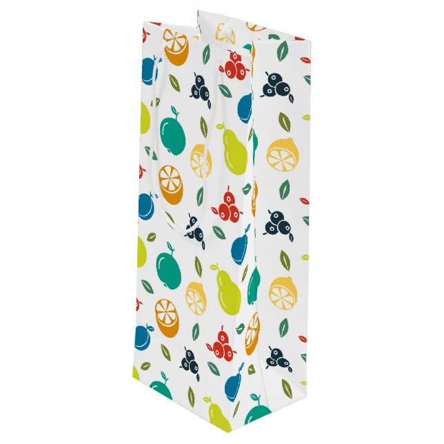 Frukt Mönster, plommon, Orange, citron, päron, äpp (Baksidan Vinklad)