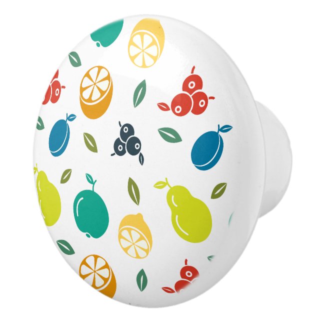 Frukt Mönster, plommon, Orange, citron, päron, äpp Knopp (Höger)