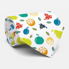 Frukt Mönster, plommon, Orange, citron, päron, äpp Slips