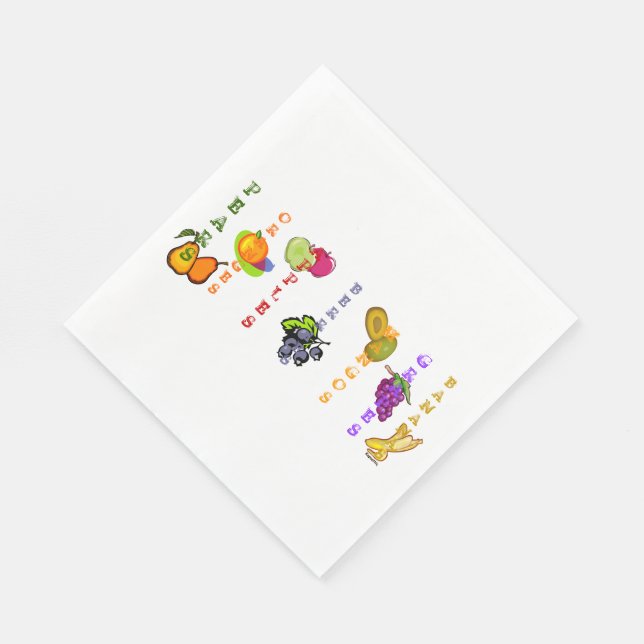Frukt och blåbär pappersservett (Hörn)