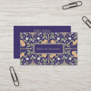 Frukt och blommor Elegant lila Visitkort