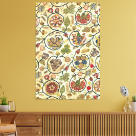 Frukt och blommor från besättningsarbete canvastryck