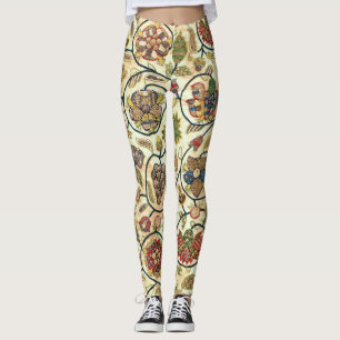 Frukt och blommor från besättningsarbete leggings