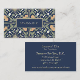 Frukt och blommor Midnattsblå  Visitkort